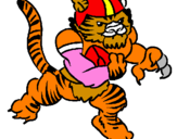 Disegno Giocatore tigre  pitturato su sheila e rubens