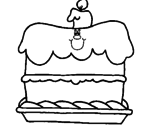 Disegno Torta di compleanno  pitturato su virginia