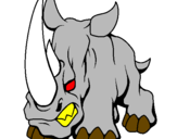 Disegno Rinoceronte II pitturato su ringo