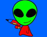 Disegno Alieno II pitturato su Riccardo