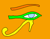 Disegno Occhio di Horus  pitturato su alice