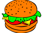 Disegno Hamburger completo  pitturato su ANDREA