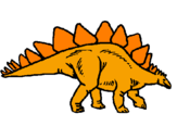 Disegno Stegosaurus  pitturato su elena