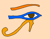 Disegno Occhio di Horus  pitturato su ESTELLA