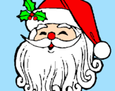 Disegno Faccione Babbo Natale  pitturato su chiara10