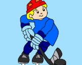 Disegno Bambino che gioca a hockey  pitturato su Trudel