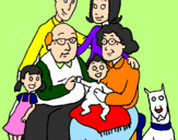 Disegno Famiglia pitturato su Marzia