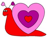 Disegno Lumachina cuore  pitturato su ale