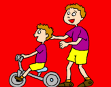 Disegno Triciclo pitturato su enza 9 anni