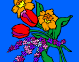 Disegno Mazzo di fiori pitturato su peppa