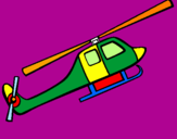 Disegno Elicottero giocattolo pitturato su cinzia