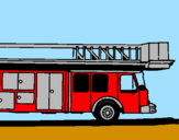 Disegno Camion dei pompieri con la scala pitturato su nicholas