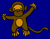 Disegno Scimmietta pitturato su benny