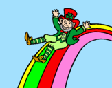Disegno Folletto nell'arcobaleno  pitturato su SNOPY