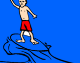 Disegno Surf pitturato su brando