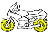 Disegno Motocicletta  pitturato su giovanni