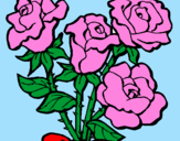 Disegno Mazzo di rose  pitturato su Ginevra