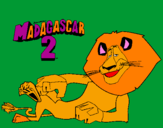 Disegno Madagascar 2 Alex pitturato su mattia