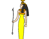 Disegno Hathor pitturato su AnonimaPittrice