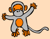 Disegno Scimmietta pitturato su Elisa