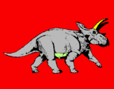 Disegno Triceratops pitturato su Giovimco