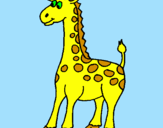 Disegno Giraffa pitturato su nico