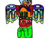 Disegno Totem pitturato su totem