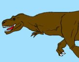 Disegno Tyrannosaurus Rex  pitturato su dinosauro alex
