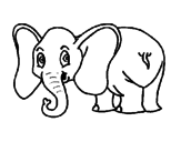 Disegno Piccolo elefantino  pitturato su tamburo