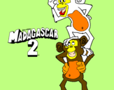 Disegno Madagascar 2 Manson & Phil pitturato su jacopo