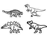 Disegno Dinosauri di terra  pitturato su ZAC