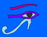 Disegno Occhio di Horus  pitturato su SIMONA