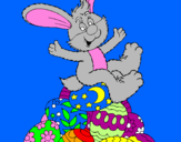 Disegno Coniglio di Pasqua pitturato su giuseppe