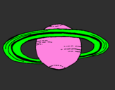 Disegno Saturno pitturato su bou