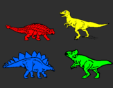 Disegno Dinosauri di terra  pitturato su keoma