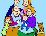 Disegno Famiglia pitturato su lisa