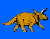 Disegno Triceratops pitturato su lorenzo coletti