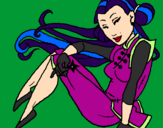 Disegno Principessa ninja  pitturato su stefania