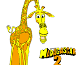 Disegno Madagascar 2 Melman pitturato su madagascar giraffa
