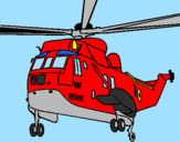 Disegno Elicottero di salvataggio  pitturato su Sam il pompiere