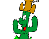 Disegno Cactus con il cappello  pitturato su marina