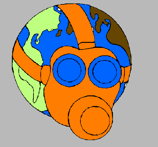 Terra con maschera anti-gas 