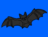 Disegno Pipistrello in volo  pitturato su sammy