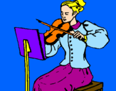 Disegno Dama violinista  pitturato su mutap%u010Di%u0107 sara