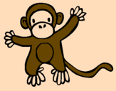 Disegno Scimmietta pitturato su FRANCESCO M