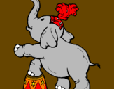 Disegno Elefante  pitturato su ERIK C.- ELIANA C.
