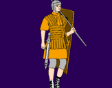 Disegno Soldato romano  pitturato su juan