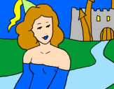 Disegno Principessa e castello  pitturato su Elisa