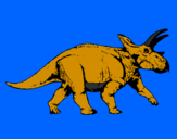 Disegno Triceratops pitturato su leonardo