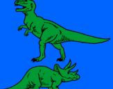 Disegno Triceratops e Tyrannosaurus Rex pitturato su stefano